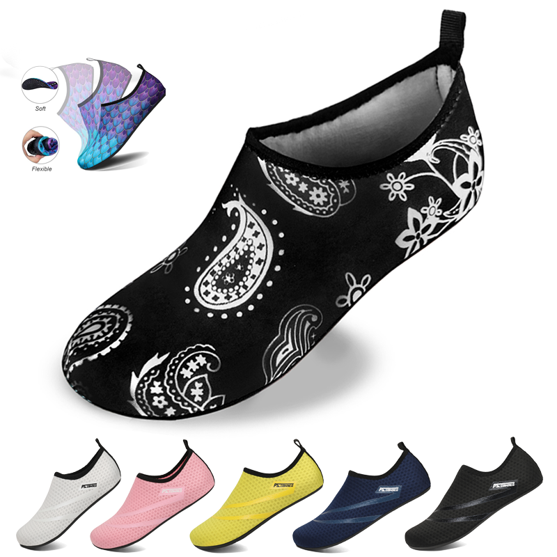 Aquatic Sports Shoes - รองเท้าดําน้ําผู้หญิง Aqua รองเท้าผู้ชายชายหาดว่ายน้ํากีฬาทางน้ําถุงเท้า Barefoot รองเท้าผ้าใบฟิตเนสรองเท้าน้ําแห้งเร็ว