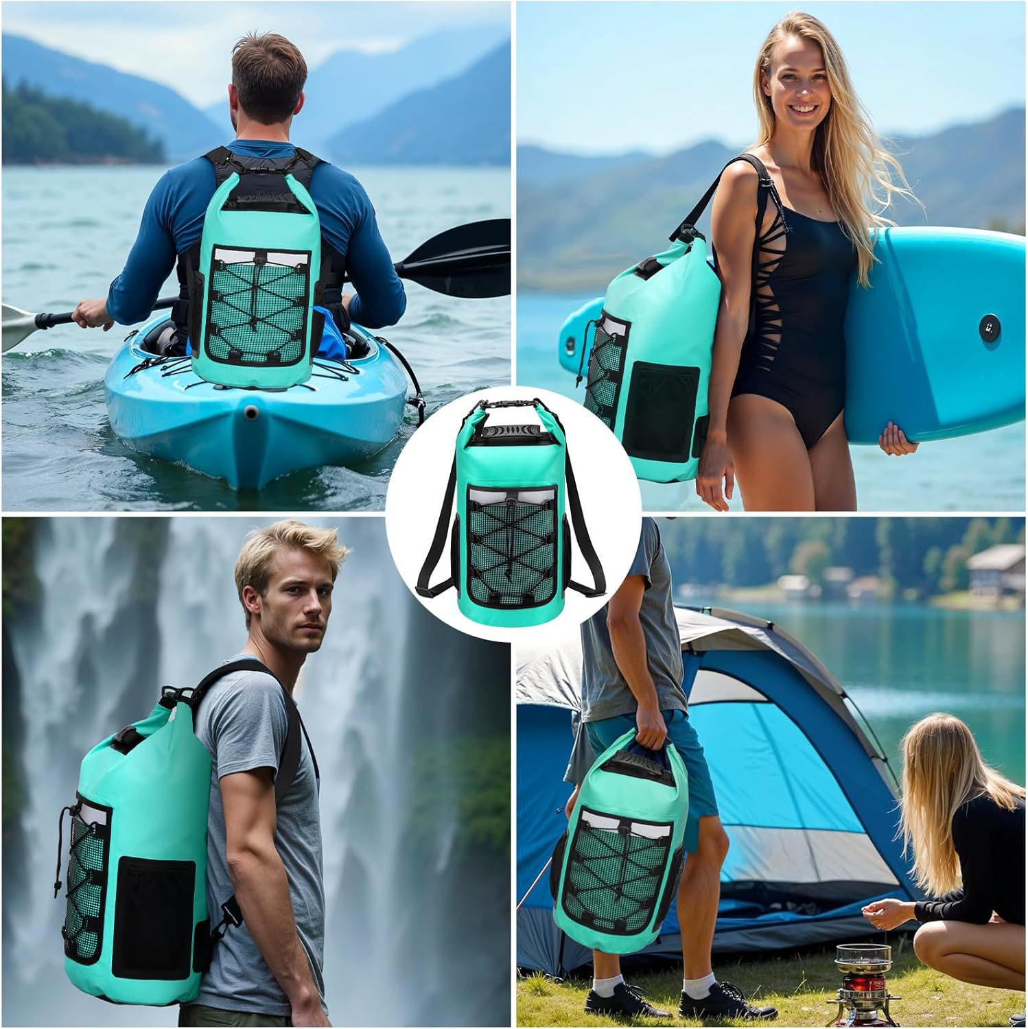 25L กระเป๋าเป้สะพายหลังกันน้ำว - Dry Bag Roll Top บทวิจารณ์และราคา